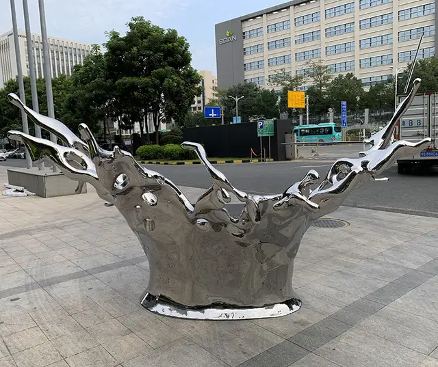 320cm Stainless steel root DJ office desk sculpture shown in its setting