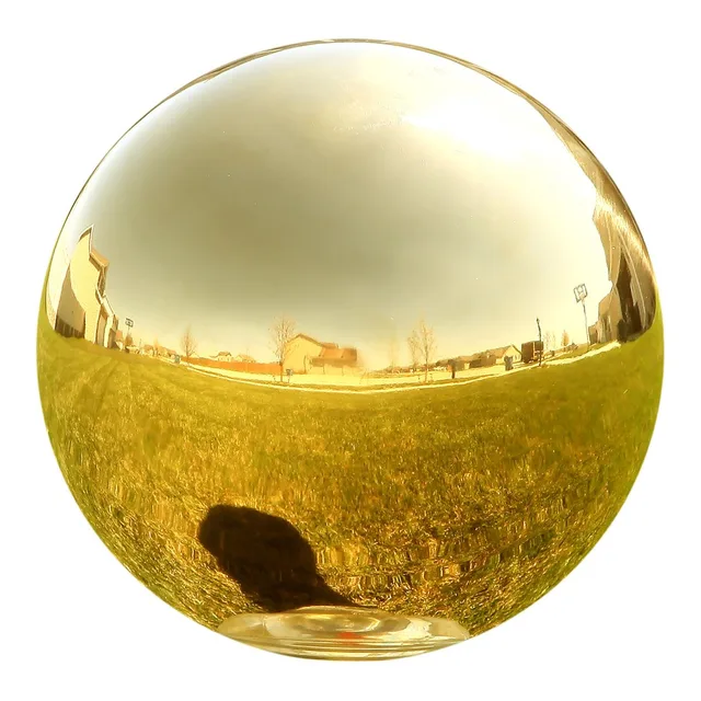 Stainless Steel Gazing Globe Mirror Ball, Colorful and Shiny Addition to Any Garden or Home, Ideal As a Housewarming Gif
