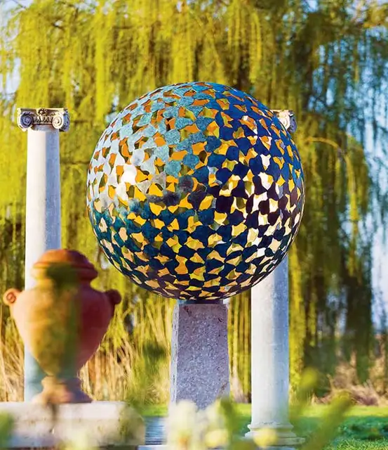 Large metal sphere Outdoor Decor Stainless Steel Sculpture Sphere Metal Flat Ball Sculpture