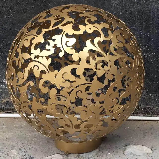 Large Outdoor 304 color Metal Stainless Steel Ball Sculpture seen from another angle