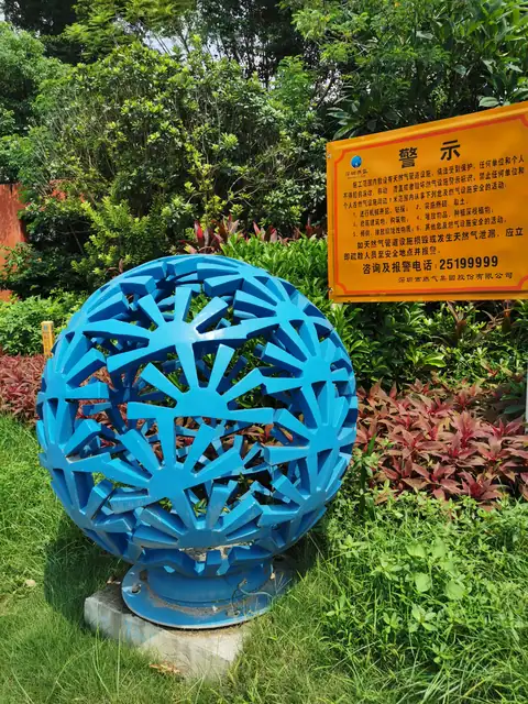 Large metal sphere Outdoor Decor Stainless Steel Sculpture Sphere Hollowed-out sphere seen from another angle