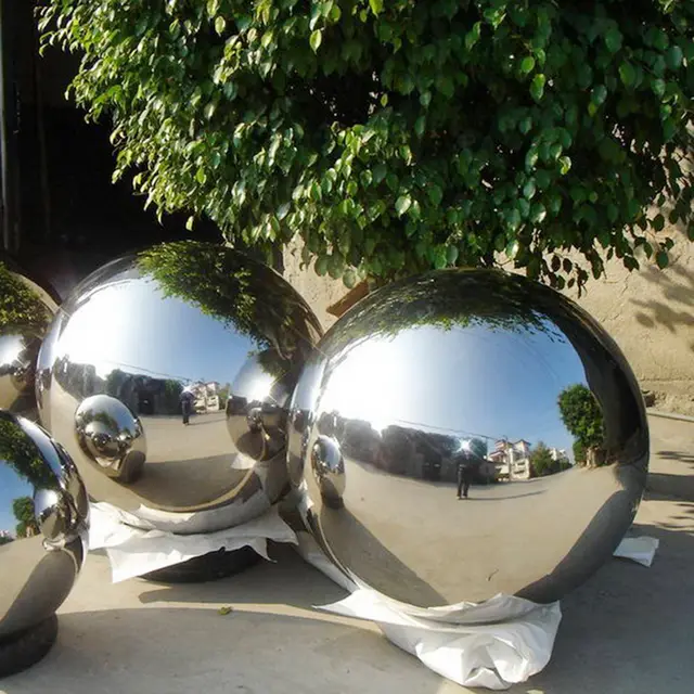 AISI304 316L stainless steel sphere/balls for garden floating stainless steel sphere for pond in close view