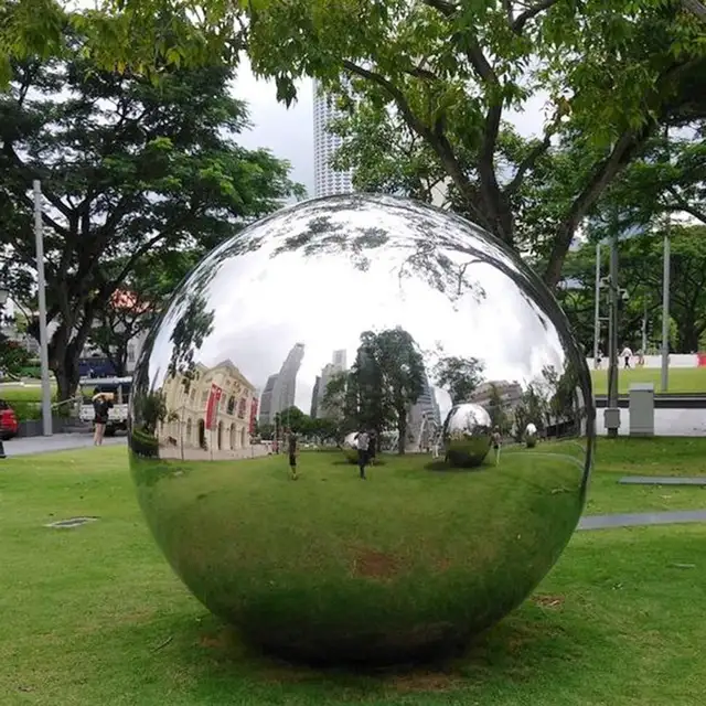 Stainless steel sphere 20 inch hollow metal sphere stainless steel Large outdoor garden ornament hollow sphere 50cm