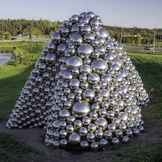 Stainless Steel High Polished Large Ball Sculpture sphere For Garden stainless steel sphere concave mirror sculpture in