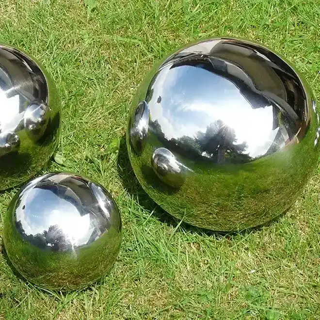 Modern Stainless Steel Hollow Sphere Garden Sculpture for Outdoor Decoration