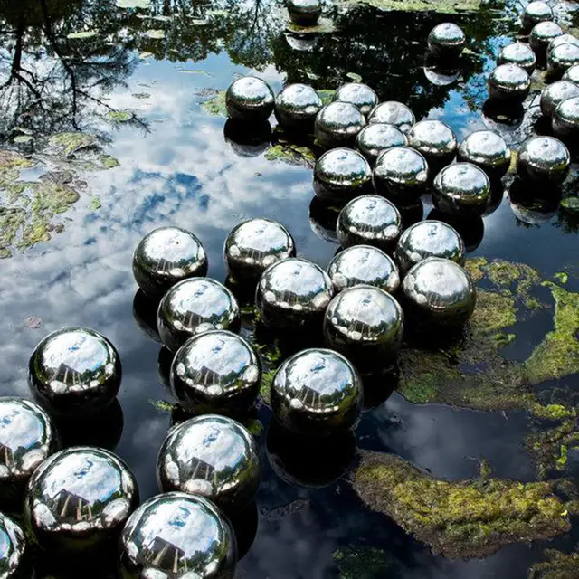 New design stainless steel sphere sculpture ball sculpture seen from another angle