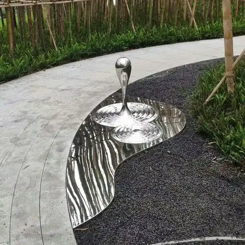 Stainless steel water pattern sculpture