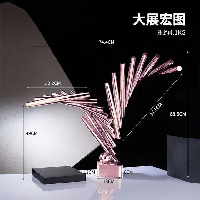 New Product Metal Craft 304 Stainless Steel Abstract Sculpture For hotel Decor in close view