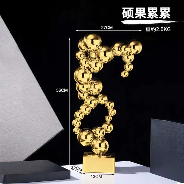 New Product Metal Craft 304 Stainless Steel Abstract Sculpture For hotel Decor from the side