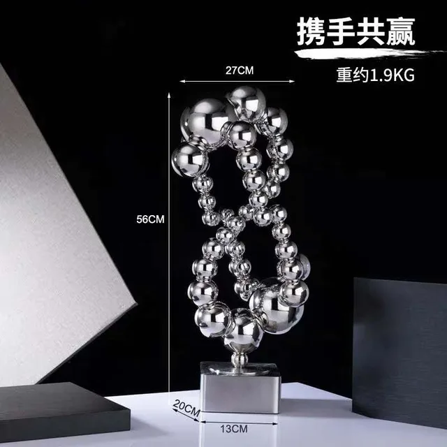 New Product Metal Craft 304 Stainless Steel Abstract Sculpture For hotel Decor seen from another angle