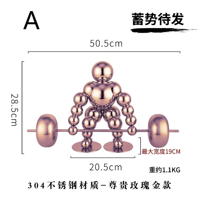 Rose gold stainless steel home decor showpiece home decoration pieces seen from another angle
