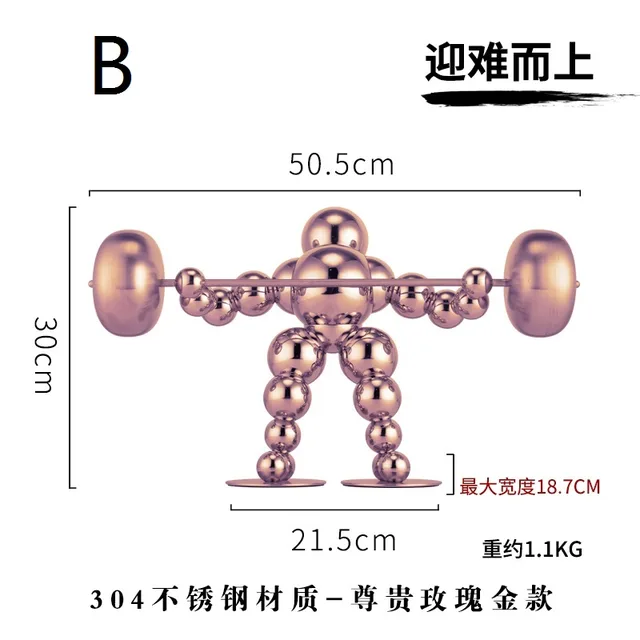 Rose gold stainless steel home decor showpiece home decoration pieces in close view