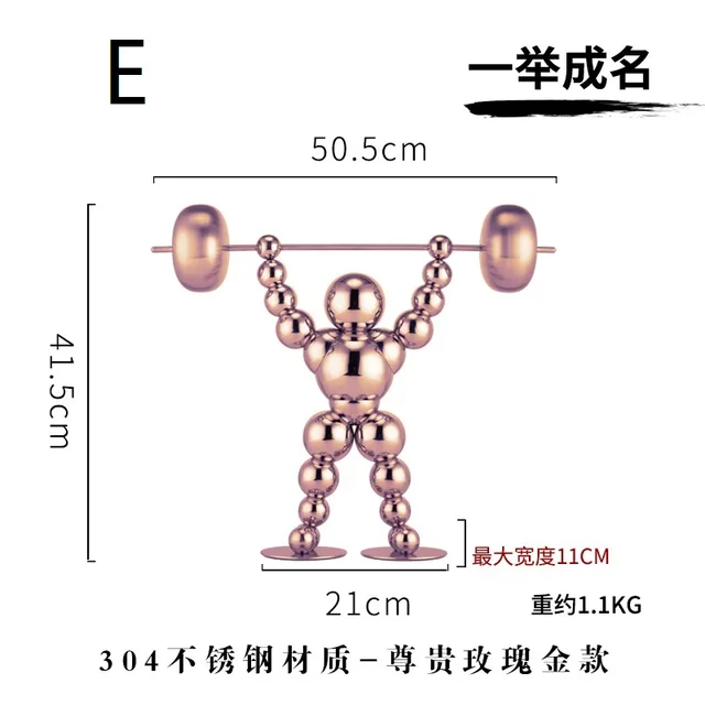 Rose gold stainless steel home decor showpiece home decoration pieces detail of the surface
