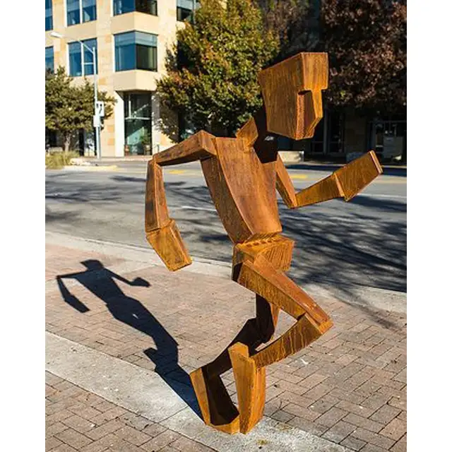 Street Corten Steel Metal Abstract Robot Man Sculpture
