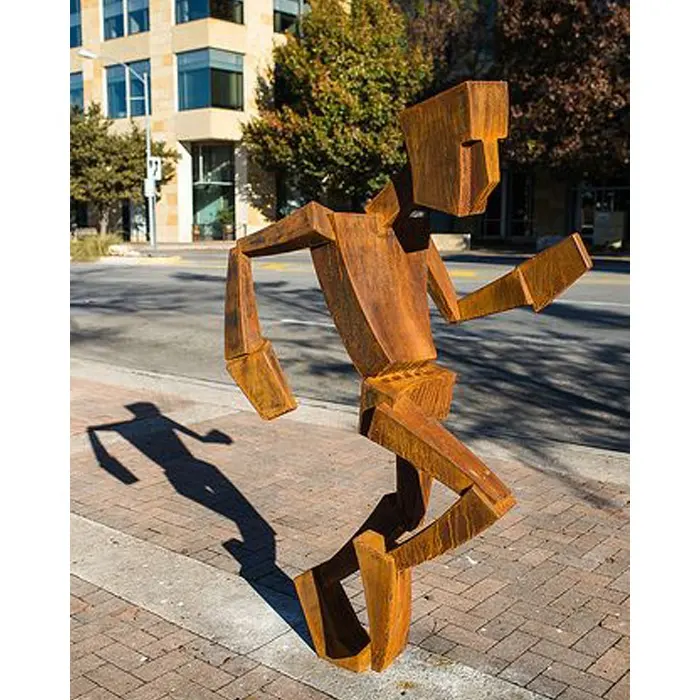 Street Corten Steel Metal Abstract Robot Man Sculpture
