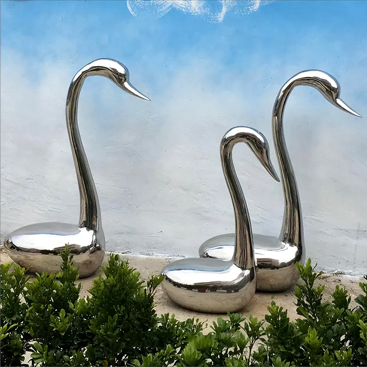 Large stainless steel sculpture—Swan