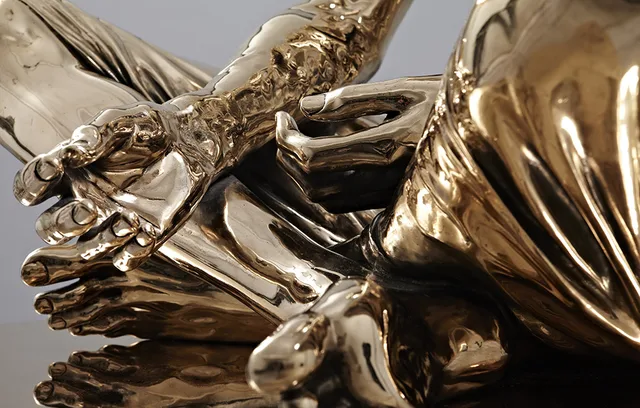 Temporal Sitter Modern Decorative Man Sculpture in close view