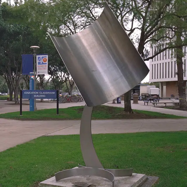 Large Metal campus Learning Knowledge stainless steel Book sculpture