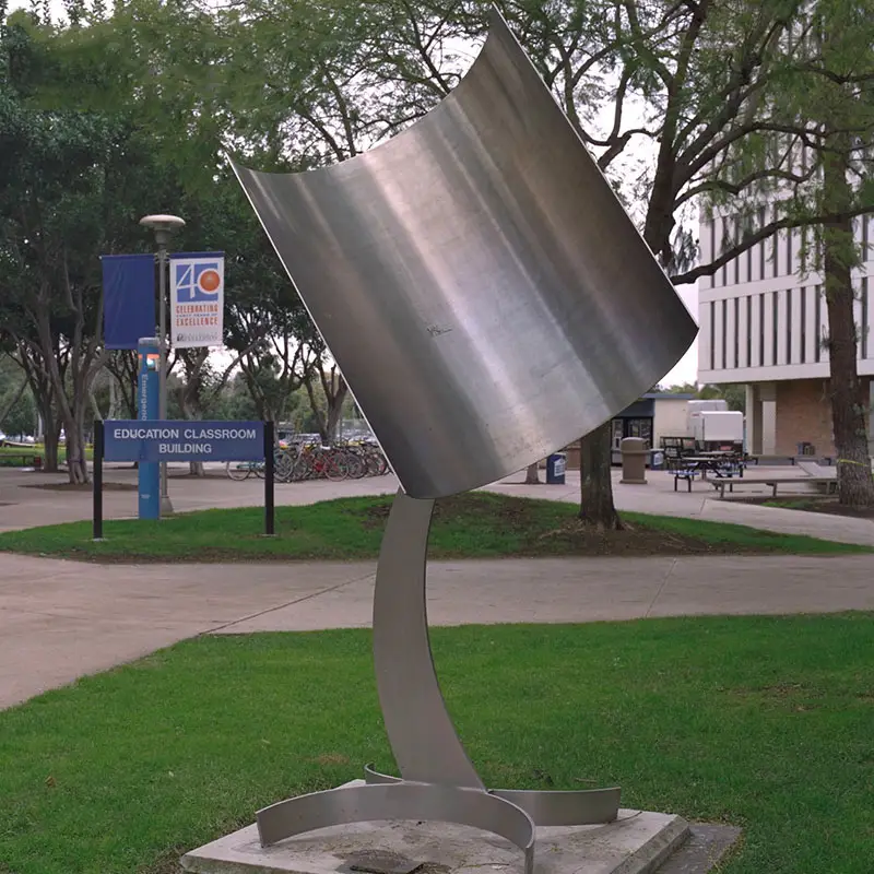 Large Metal campus Learning Knowledge stainless steel Book sculpture