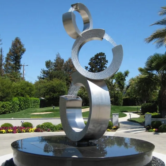 TriElements Stainless Steel Garden Waterfall Outdoor Water Fountain