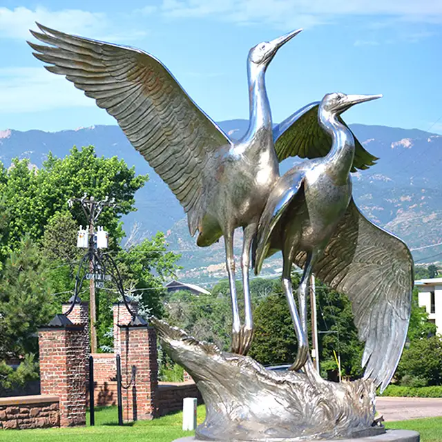 Outdoor abstract Urban Bird Stainless Steel Statue