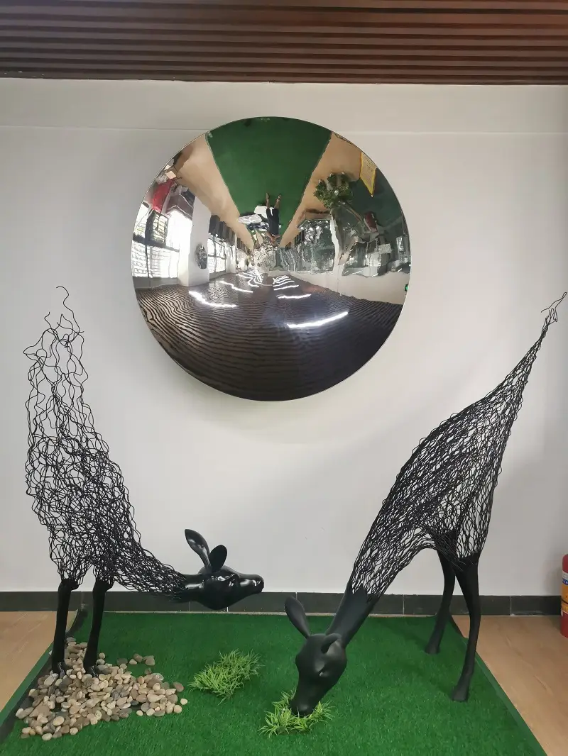 Abstract Decorative Stainless Steel Interior Ornaments Wall concave mirror Sculpture