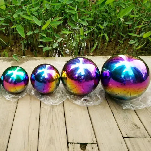 Stainless steel colorful Sphere Colorful and Shiny Addition to Any Garden or Home, Ideal As a Housewarming Gift