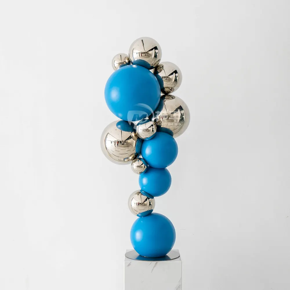 Colorful Stainless Steel Ball Metal Craft Garden Home Decoration Statue MP-I0007