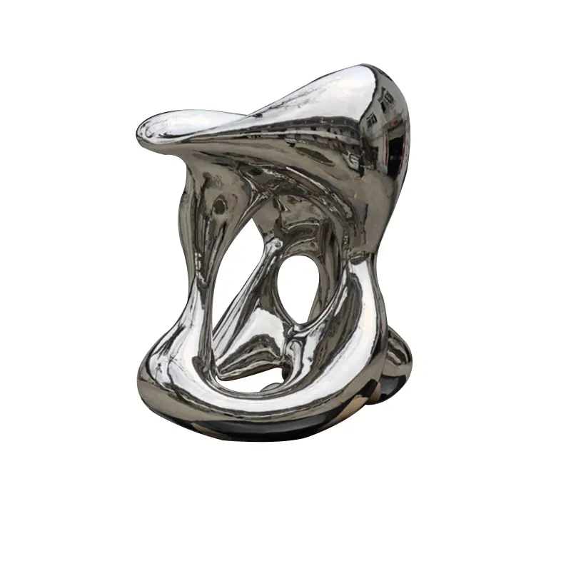 Custom Outdoor Garden Large Statue Metal Abstract Mirror Art Stainless Steel Sculpture MP-O0145