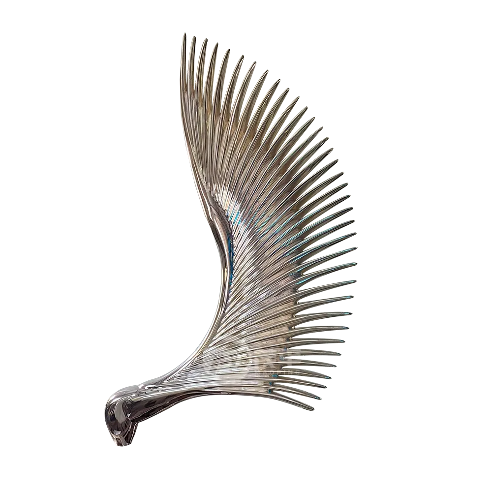 Abstract Garden Large Metal Statue Stainless Steel Art Angel Wings Sculpture Outdoor Landscape MP-O0057