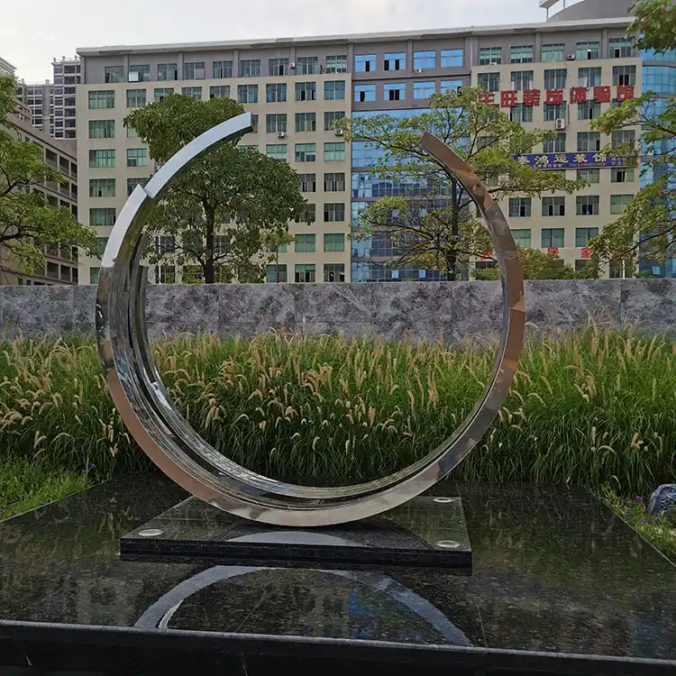 Stainless Steel C Abstract Handmade Welded Metal Art Sculpture Water Feature MP-O0065