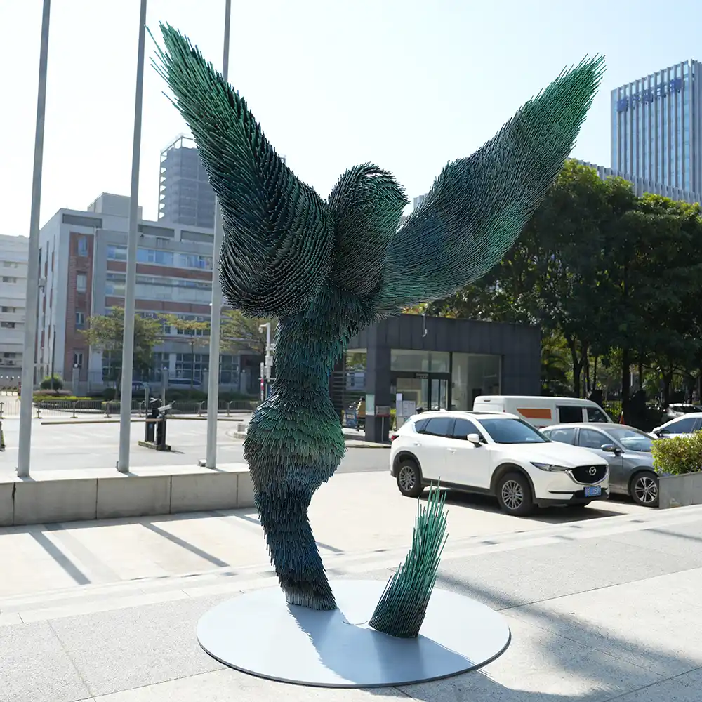 Steel Bird Sculpture – Abstract Art for Public and Private Spaces