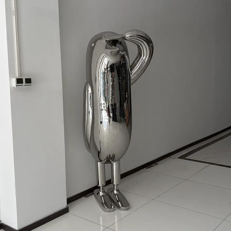 Modern Stainless Steel Abstract Human Sculpture for Luxury Interior Decor