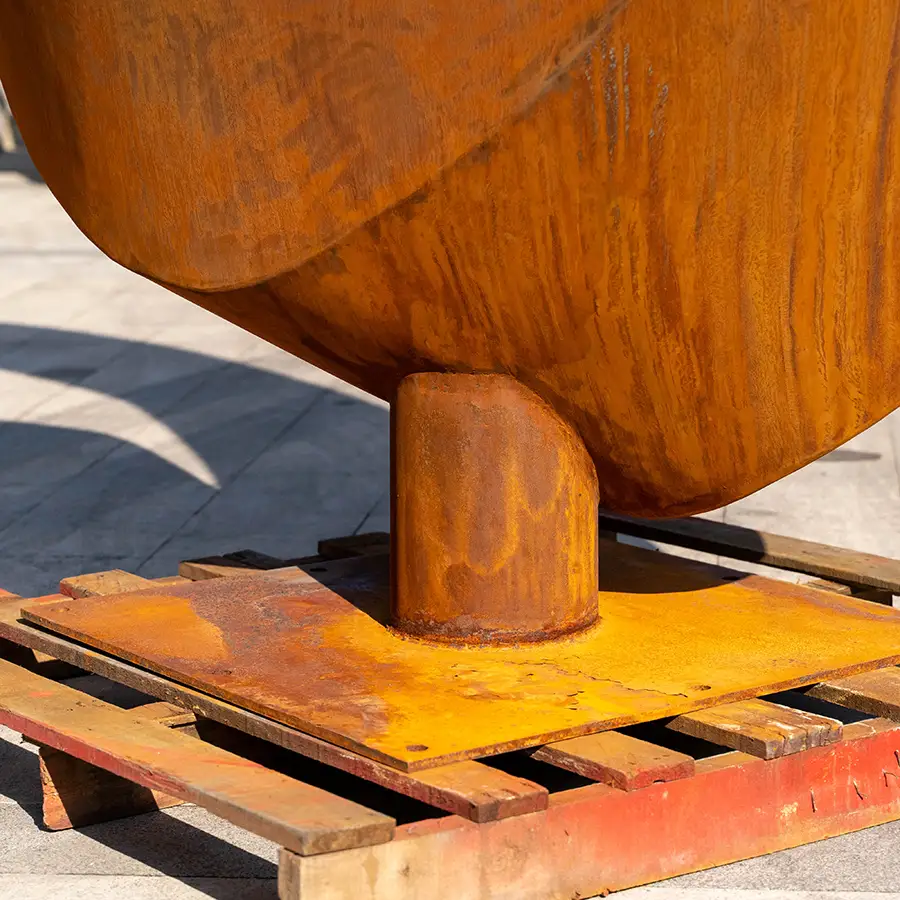 Corten Steel Abstract Ring Sculpture for Outdoor Landscape & Public Art