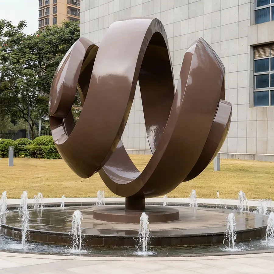 Modern Stainless Steel Landscape Sculpture – Outdoor Abstract Art for Parks & Gardens