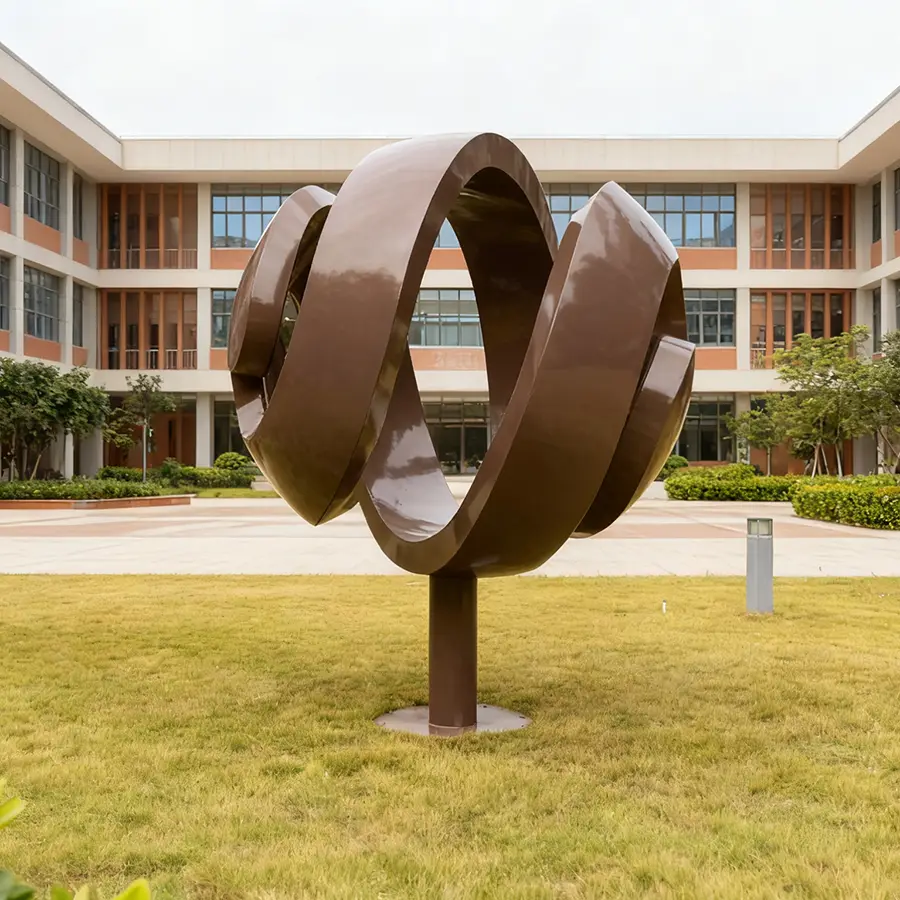 Modern Stainless Steel Landscape Sculpture – Outdoor Abstract Art for Parks & Gardens