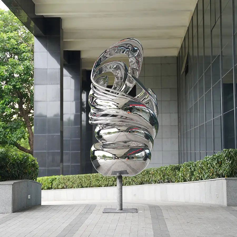 Large Outdoor Sculpture Modern Abstract Stainless Steel Warp Sculpture MP-O0098