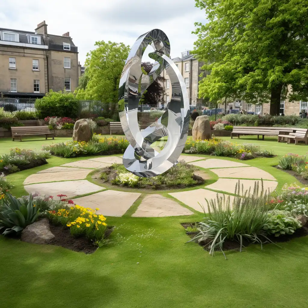 Large stainless steel abstract sculpture for public park garden decoration