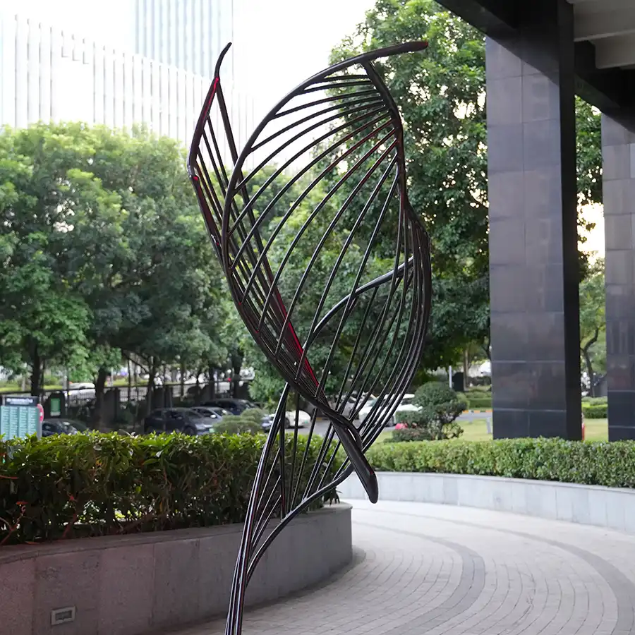 Abstract Stainless Steel Ribbon Sculpture for Interior Decor | Modern Metal Art Installation