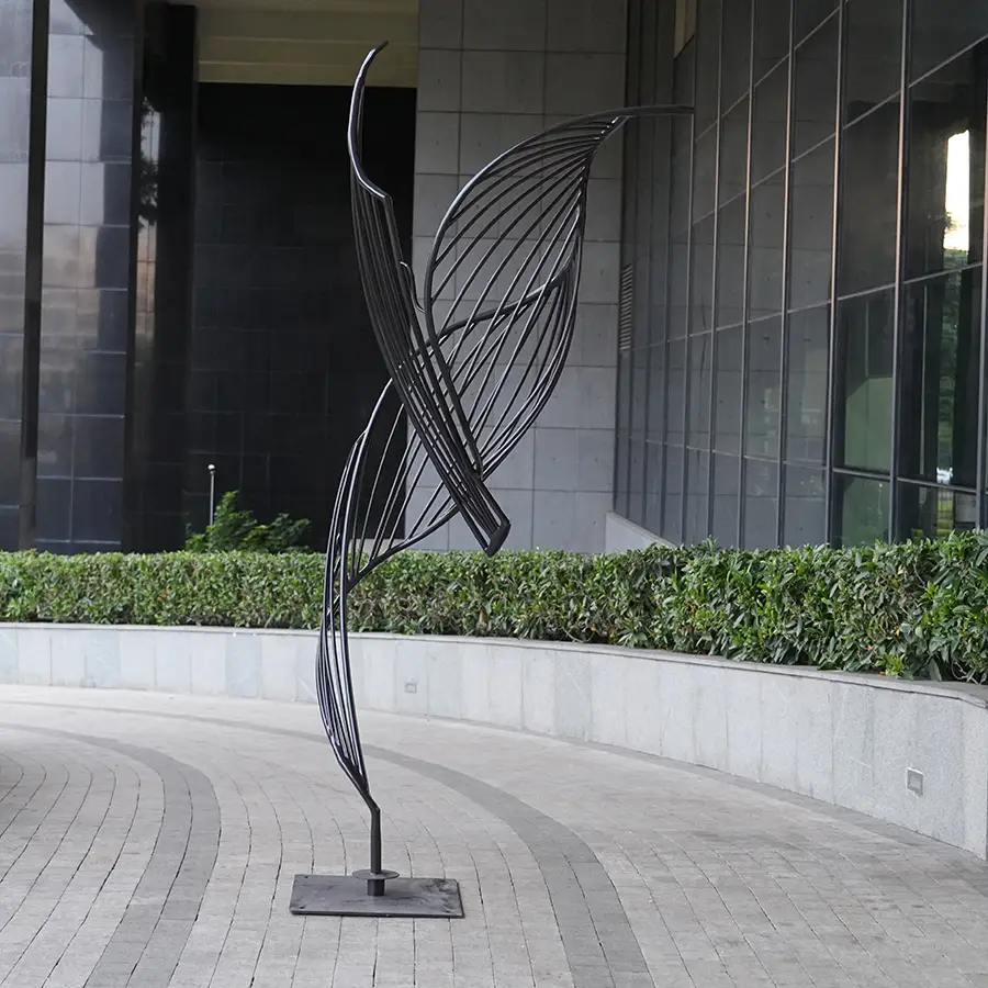 Abstract Stainless Steel Ribbon Sculpture for Interior Decor | Modern Metal Art Installation