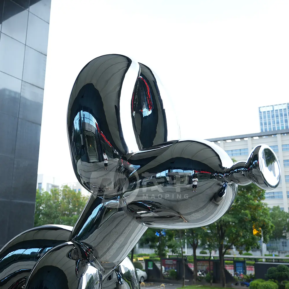 Stainless Steel Ball Balloon Dog Sculpture Statue