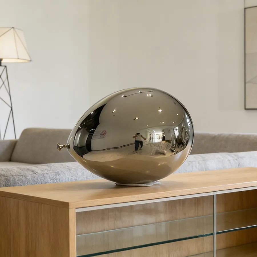 Stainless Steel Balloon Sculpture for Interior Decor – Modern Mirror Polished Desk Art