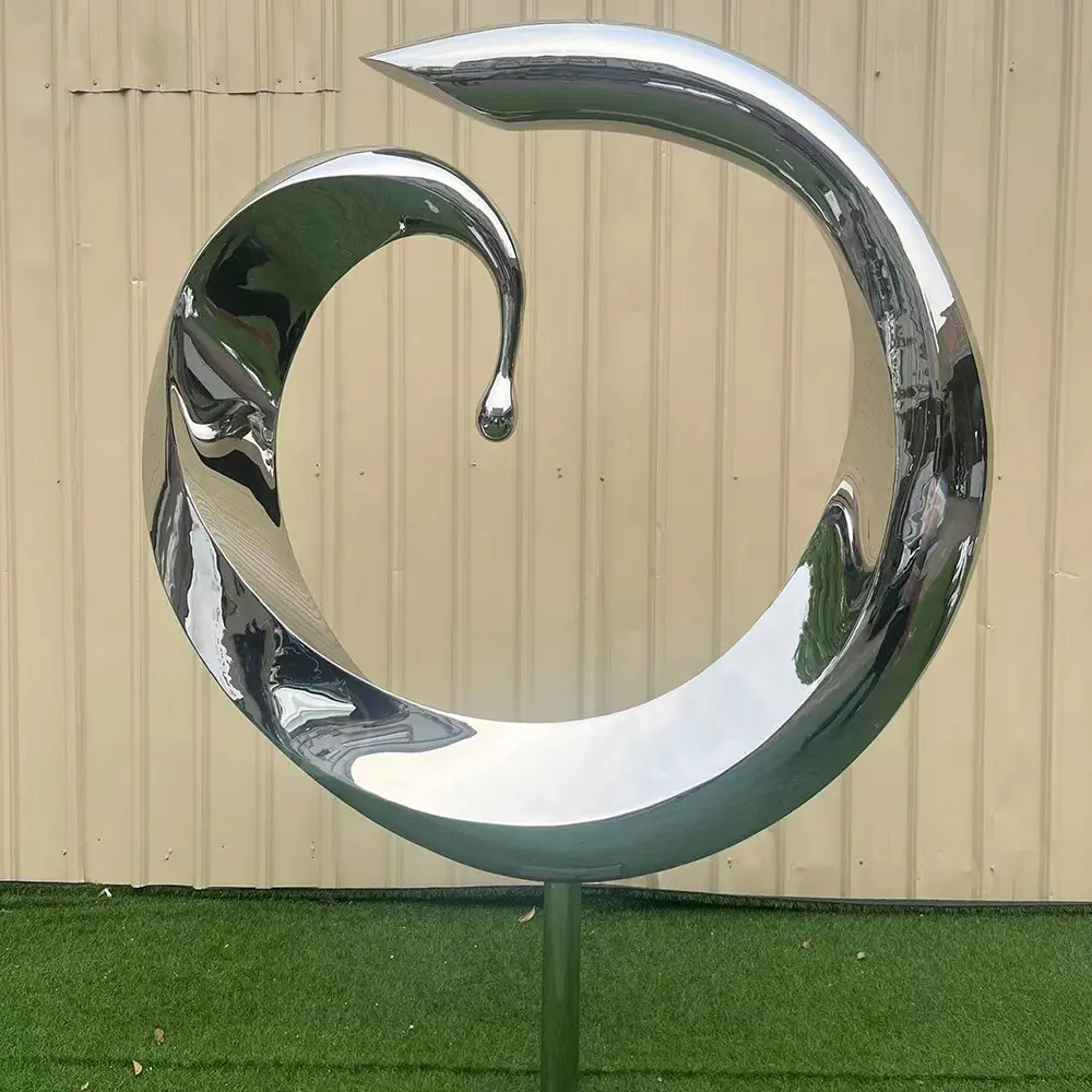 Stainless steel abstract circle sculpture for park decoration MP-O0159