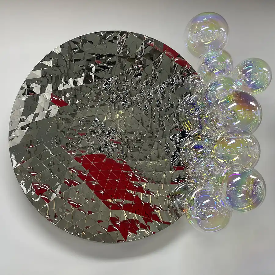 Concave Mirror Stainless Steel Wall Sculpture – Cosmic Reflection Series