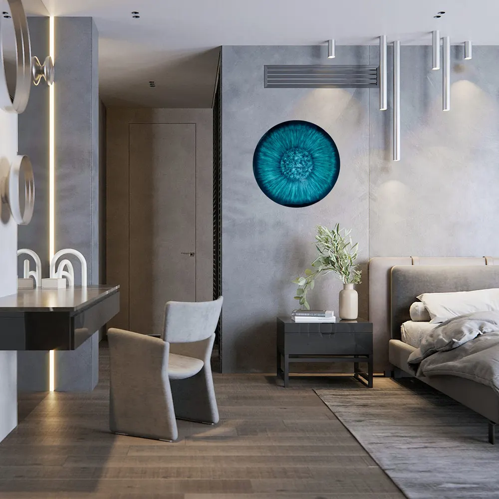 Indoor decoration home hotel ornaments stainless steel concave hand-painted wall sculpture MP-I0029