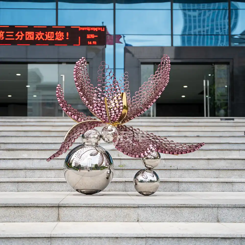 Urban Decoration Stainless Steel Flower Sculpture Garden Decoration MP-O0062