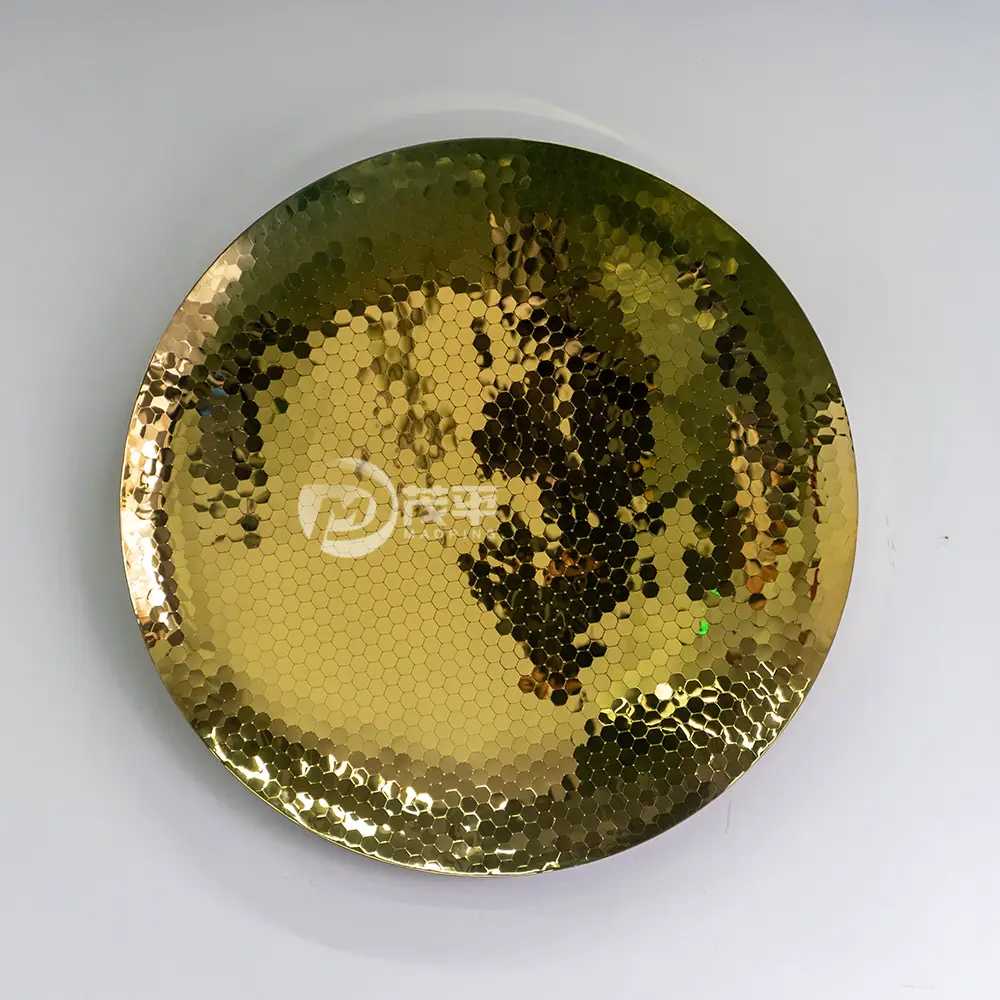 Gold Wall Art Indoor Gold Living Room Accessories Hexagonal Stainless steel polished Concave For Home Hotel Wall Decoration MP-I0009
