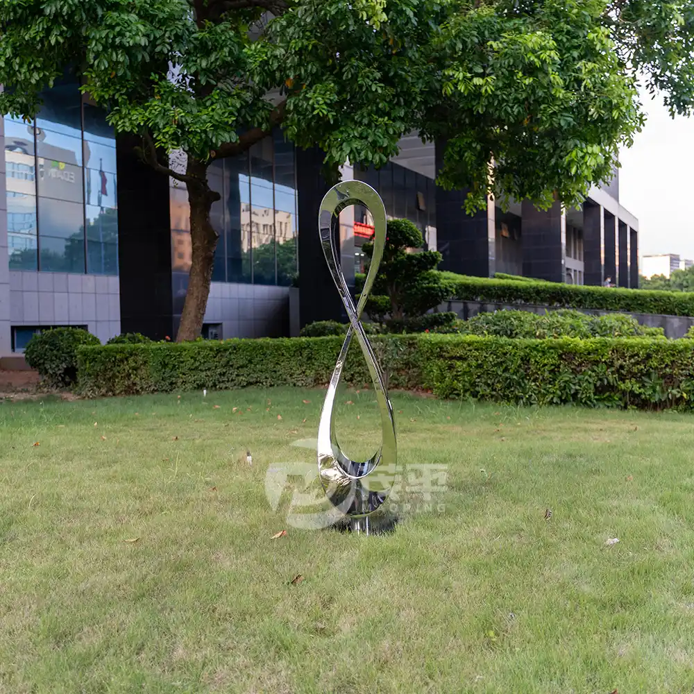Park Ornament Stainless Steel Circle-Warp Sculpture Garden Decoration MP-O0041