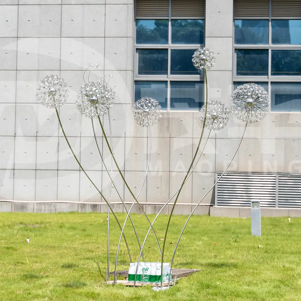 Garden Stainless Steel Plant Dandelion Sculpture Outdoor Landscape Yard Decoration MP-O0048