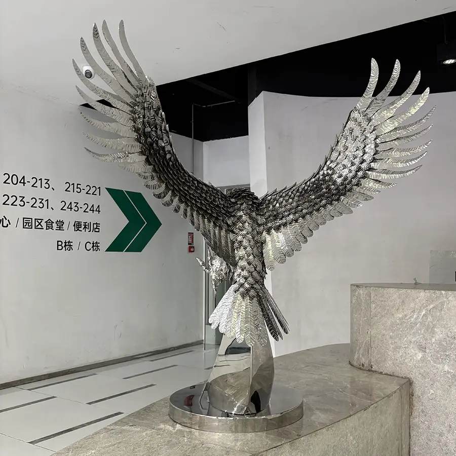 Stainless Steel Eagle Sculpture | Custom Metal Eagle Statue